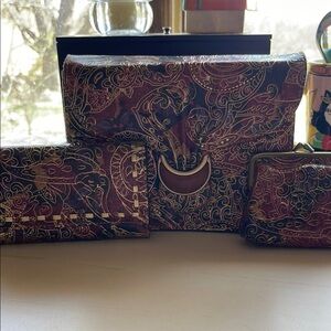 Elegant Paisley Clutch and Wallet Set